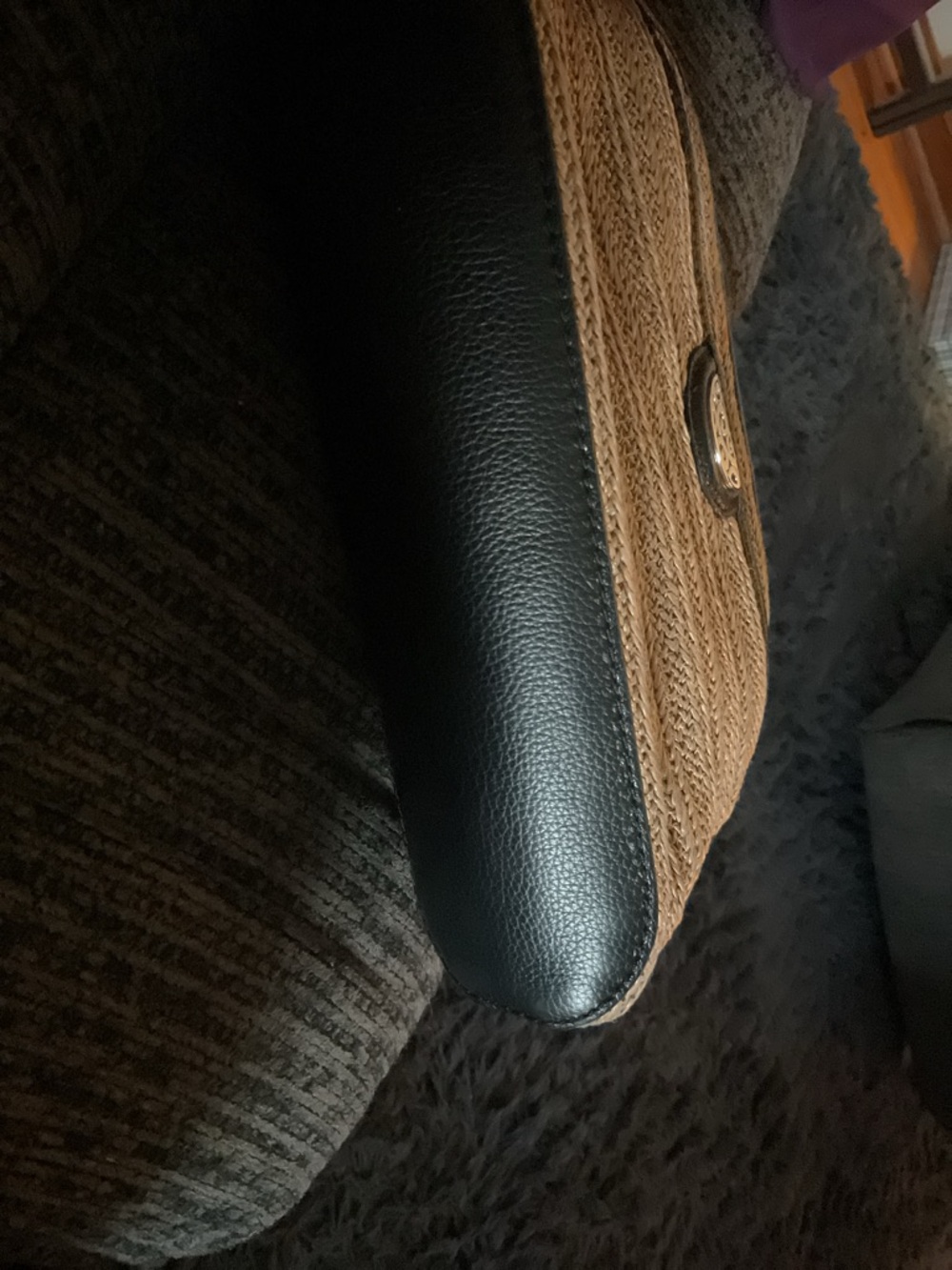 Brighton Straw Crossbody Bag with Black Trim - Picture 6 of 7